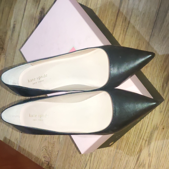 Kate Spade black leather Sonia heels - Picture 1 of 4